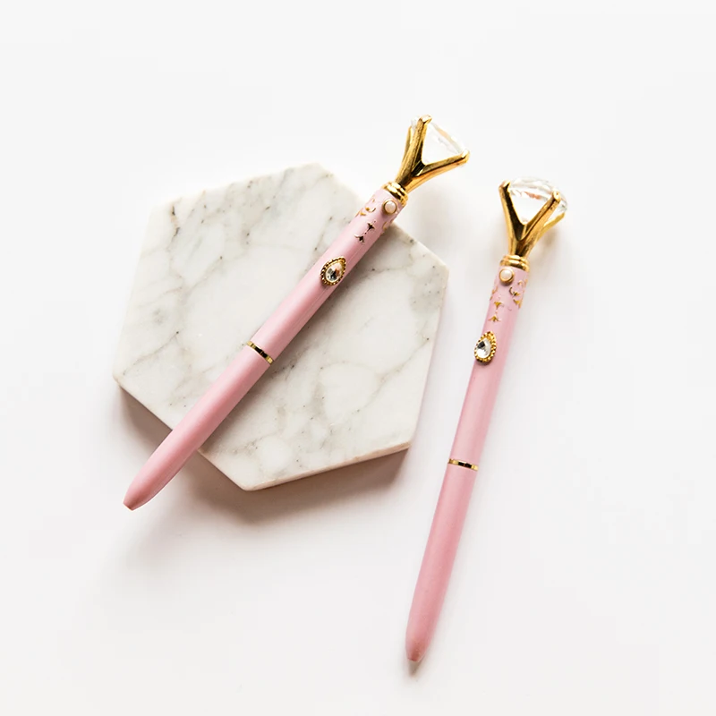 

JIANWU 1pc beautiful girl Wand diamond Ball pen Comic surrounding products Creative gift Black refill 0.7mm kawaii
