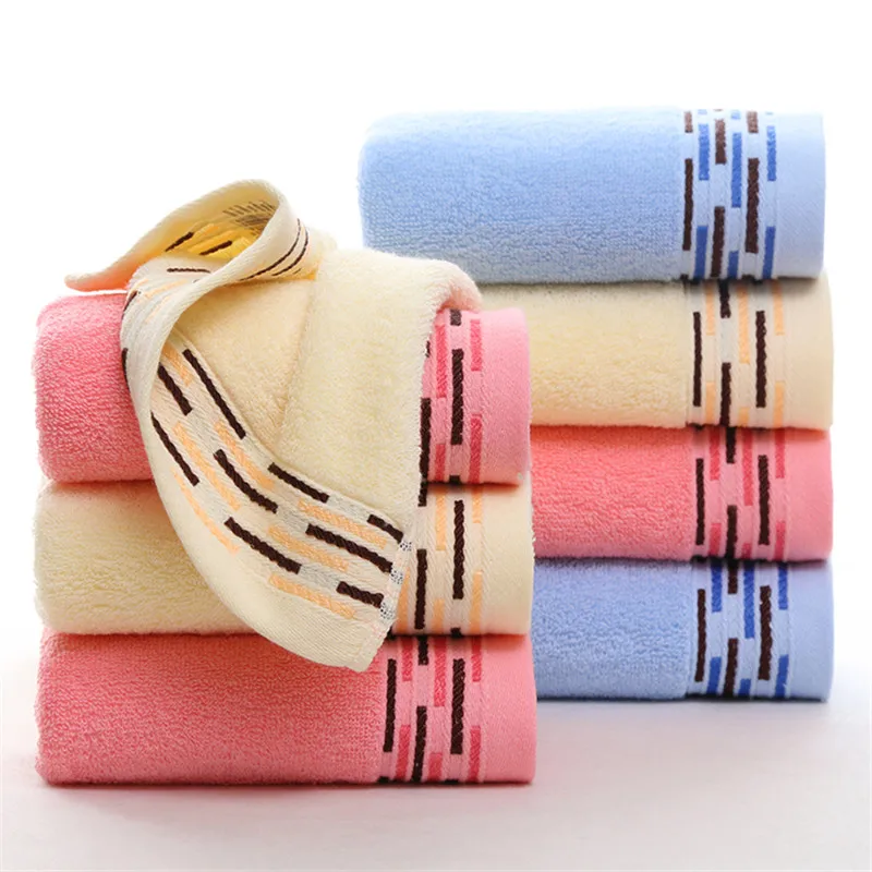 Cotton face towel pure color towel for Adults wide border High Water