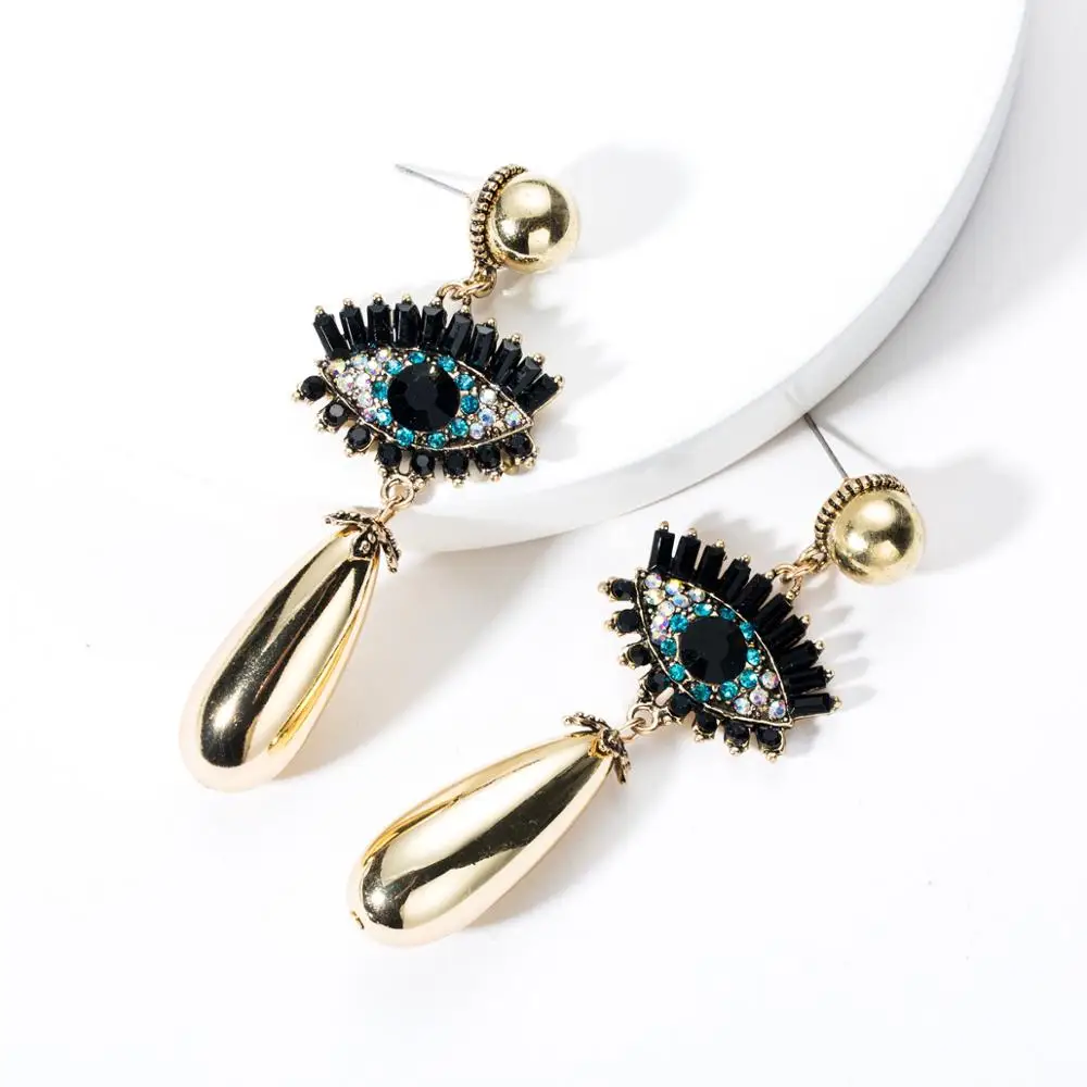 

SHIFEEL 2019 New Arrival Occident Fashion Retro Hyperbole Acrylic Rhinestone Eye Pearl Drop Earrings Bohemia Long Pendients