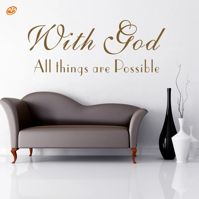 home decor wall art aya diy wall stickers wall decal,with god all