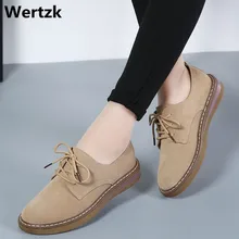 Женские замшевые водонепроницаемые Мокасины на шнуровке; мокасины на плоской подошве с круглым носком; коллекция года; сезон весна; женские кроссовки; Туфли-оксфорды; обувь на плоской подошве; W70