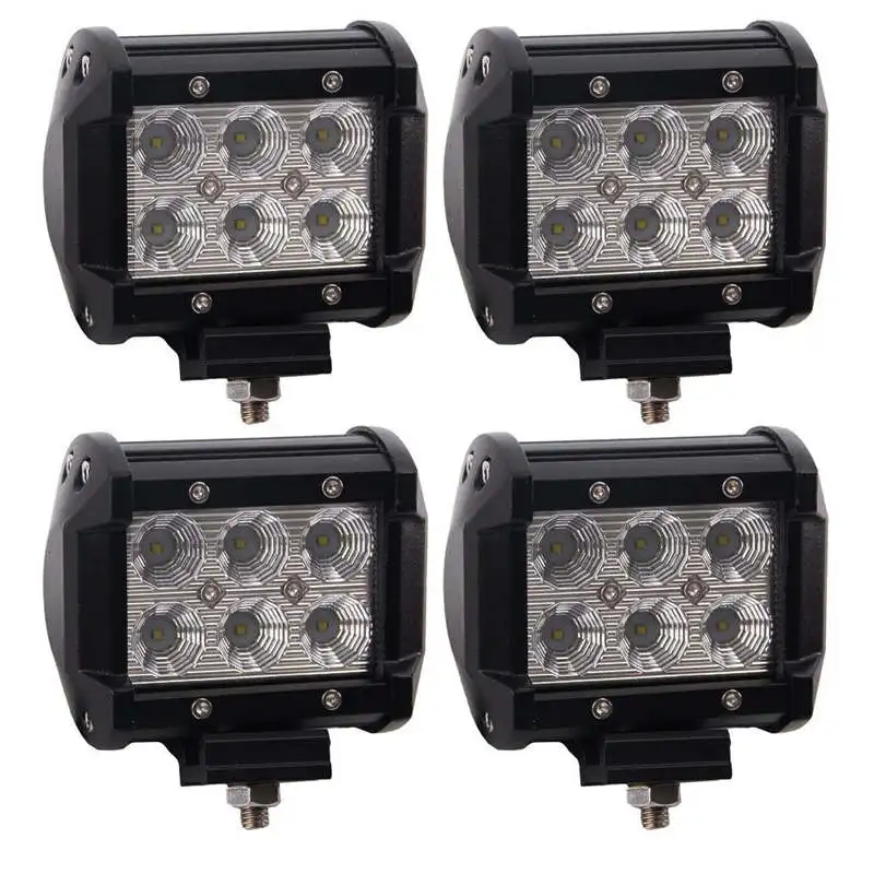 18w Led Work Light Car Led 4x4 Off Road Light Bar 4 inch SUV Driving