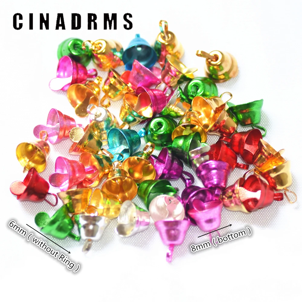 

8mmX6mm 50PCS Mixed Color Tiny Christmas Bell|Christmas Party Decoration Bell|Christmas Chrams