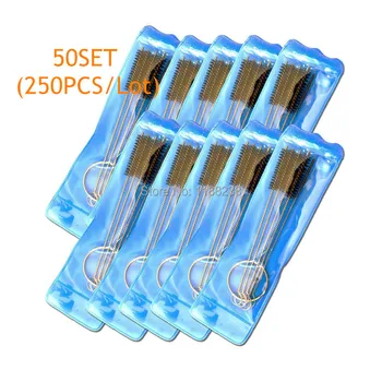

50SET 250PCS Tattoo Cleaning Brushes Airbrush Kit 304 Stainless Steel Needle Mouth Spary Gun Body Piercing Tool Free Shipping