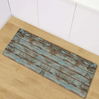 

Honlaker Vintage Plank Long Mat Flannel Absorbent Non-slip Kitchen Rug Entrance Door Mat Living Room Coffee Table Floor Mat