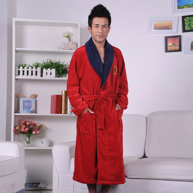 Buy Top Quality robe men Plus size XXXL bathrobe Men