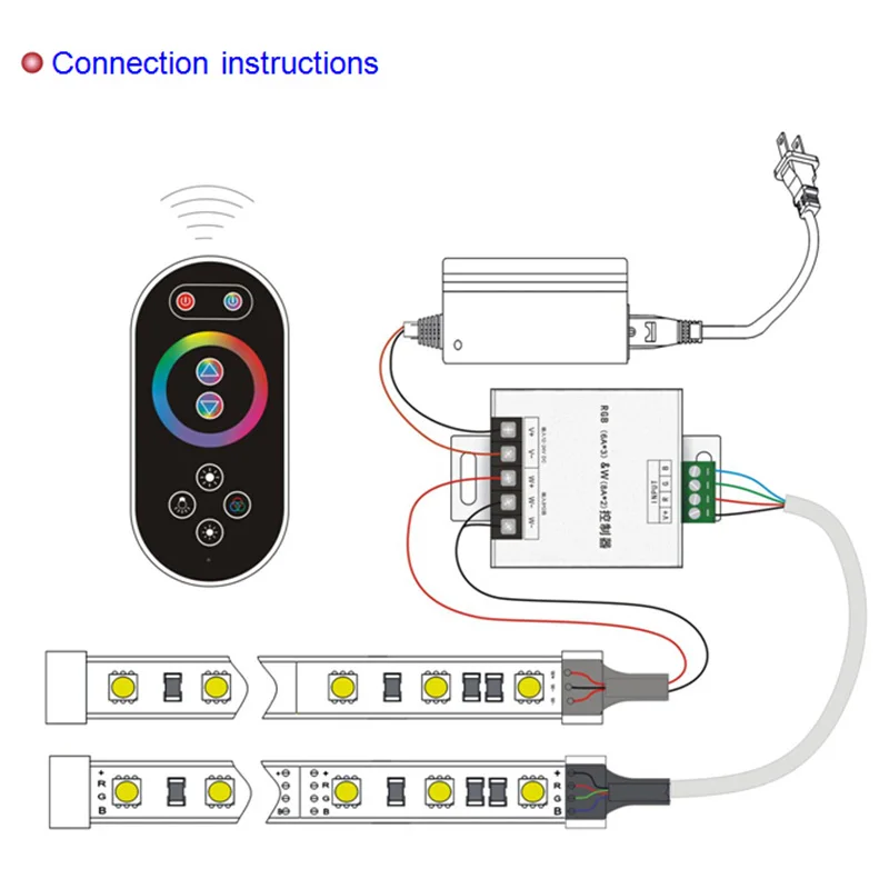 

DC12 24V 8key RGB LED color temperature controller with RF remote brightness adjustable dimmer for led strip