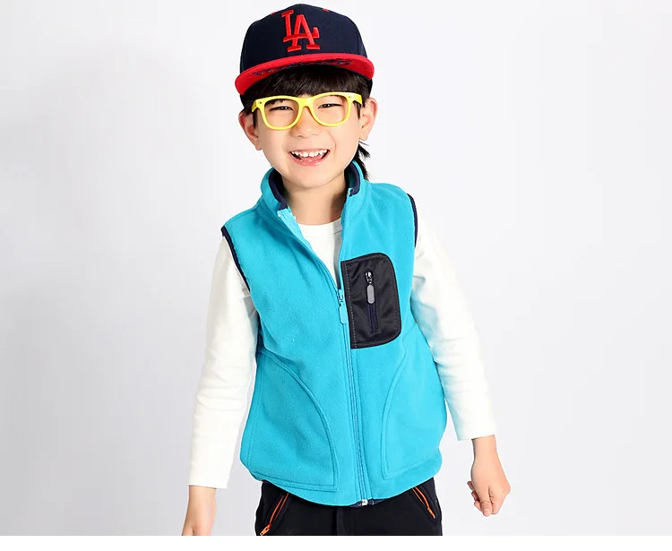 3 9Y Kids Boys Girls Soft Fleece Warmth Vests Outside Soft Fur Full Zipper Waistcoats for