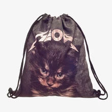 Lovely cat string 3d backpacks drawstring bag 2018 new back pack mochila feminina backpacks for teenage girls sac a dos femme