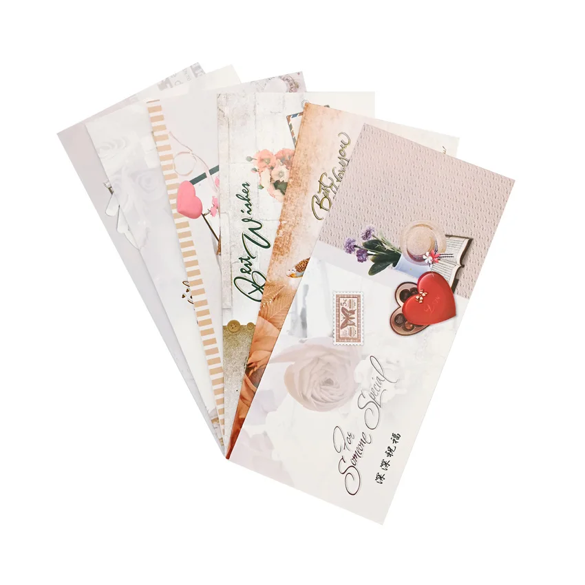 

50sets/lot Deep Blessings Of Exquisite Flowers Series One Envelope With One Postcard Each Set Fold Cards