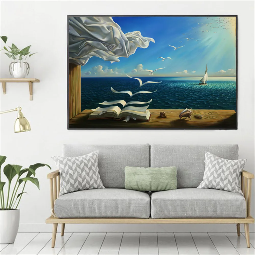 Surreal City Chess Beach Set Canvas Art Print Painting Poster Wall Pictures For Living Room Home Decoration Decor No Frame