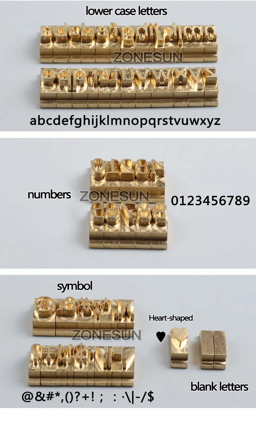 ZONESUN пользовательские латунный штамп DIY металлический алфавит, буквы, цифры, символ, кожа штампы для штамповки тяга инструмент бренд железная форма