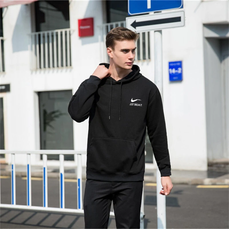 Men's Sportswear Two piece suit Brand Tracksuit Fashion Men Pants+Hoodies sweatshirt All Cotton Fleece Thick Brand clothing Sets