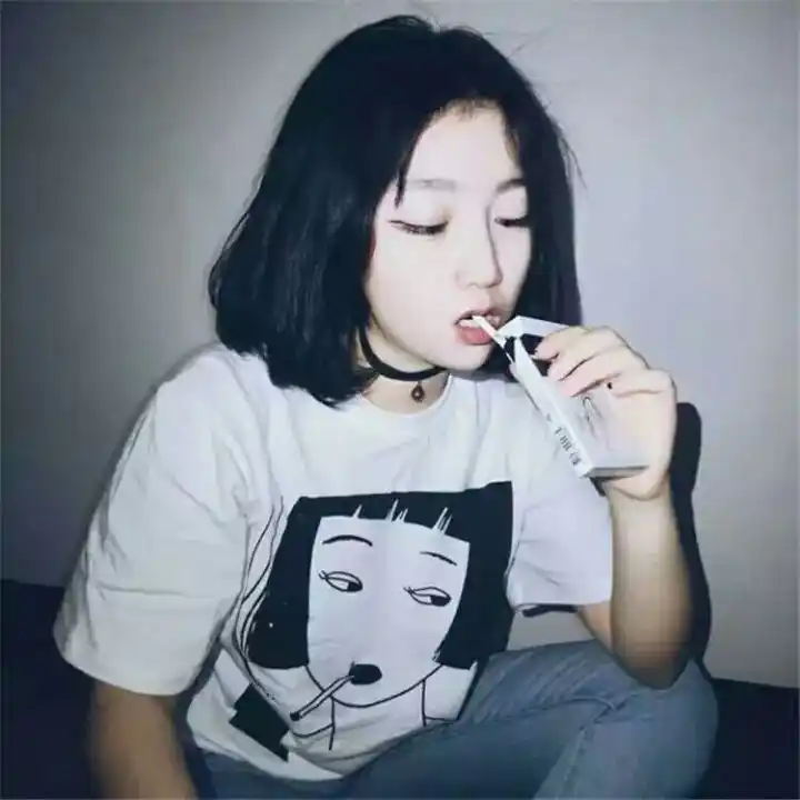 Summer Ulzzang Harajuku Vintage Japanese Strength Girl Black White