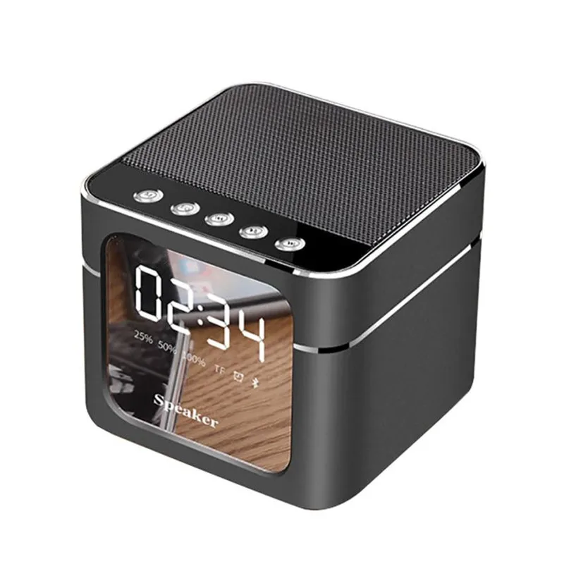 Q5 Mini Bluetooth Беспроводной Super Bass Динамик TF Аудио HD зеркало будильник колонки
