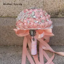 11 Цвета Бледно-розовый Искусственные цветы кружево для свадебных букетов со стразами; обувь для невесты и подружки невесты Свадебные аксессуары, букеты