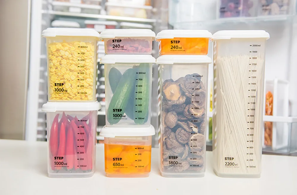 

Stylish Sealing Plastic Snacks Containers Sealed Cans Kitchen Storage Box Transparent Food Canister Keep Fresh Jar Bottles A80