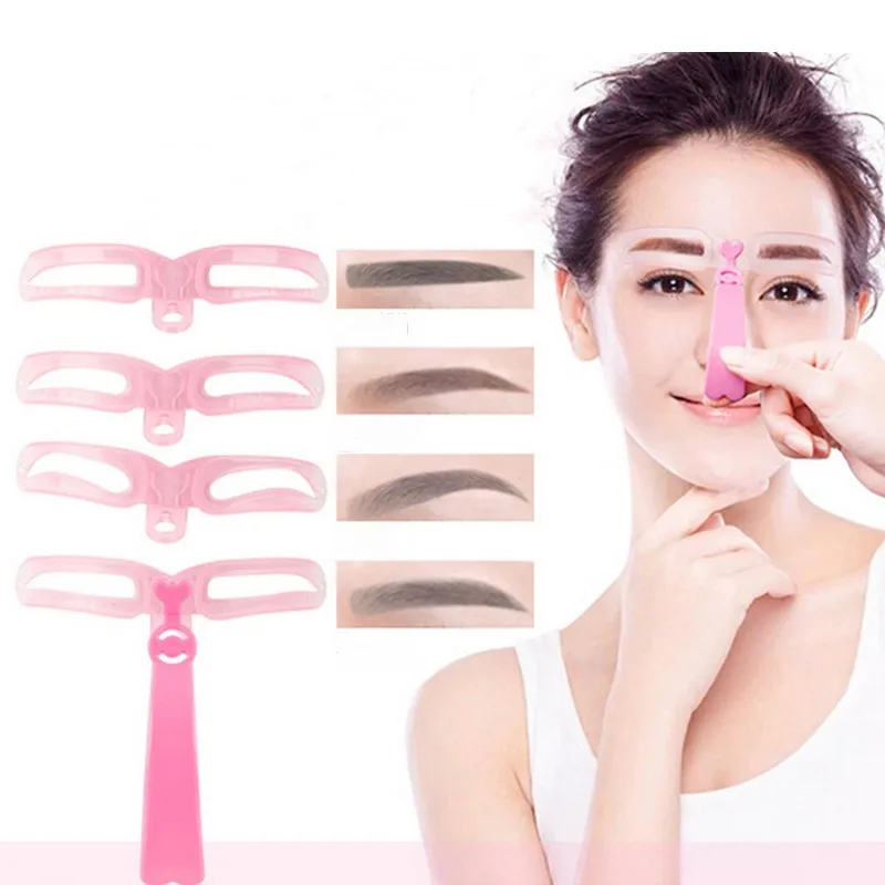 

4Pcs/Set Brow Stencils Reusable Eyebrow Shaping Defining Stencils Eye Brow Drawing Guide Template Makeup Tool