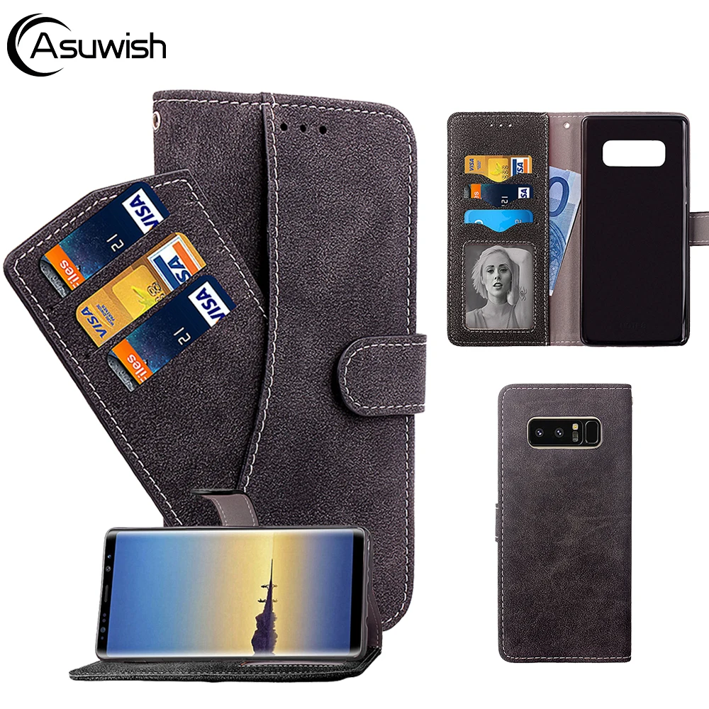 

Flip Cover Leather Wallet Phone Case For Samsung Galaxy Note 8 Note8 SM N950 N950F N950FD SM-N950 SM-N950F SM-N950FD Card Holder