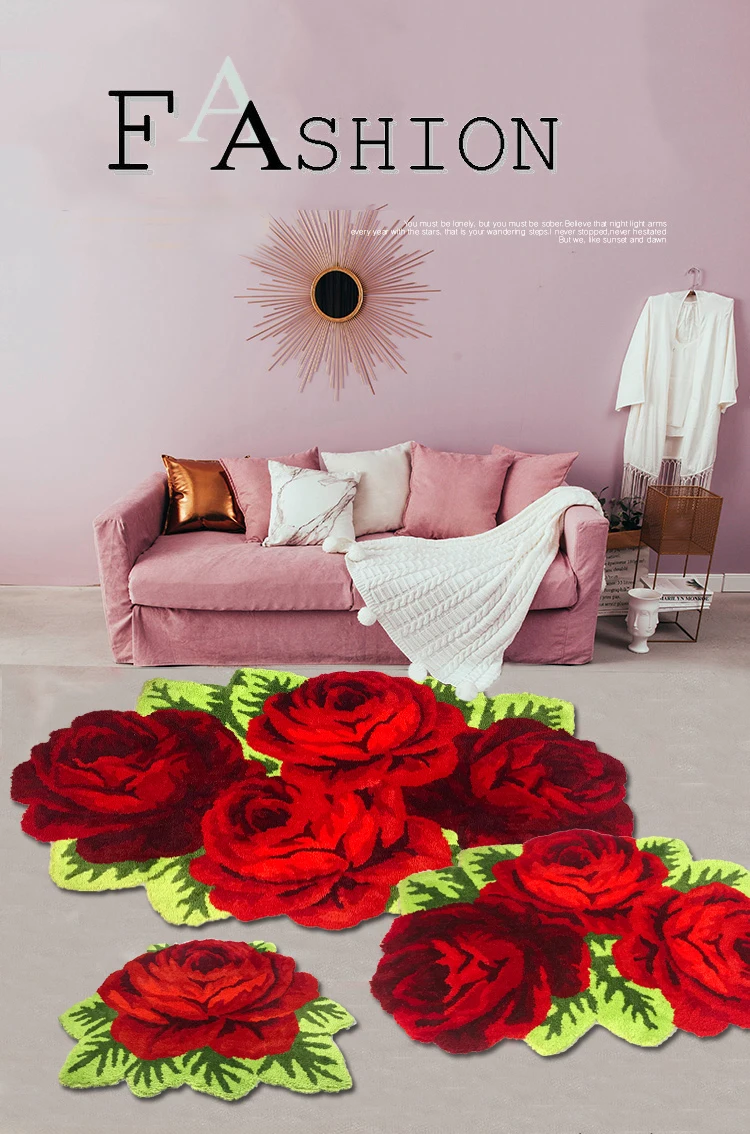 Red Rose Bathroom Rug 1