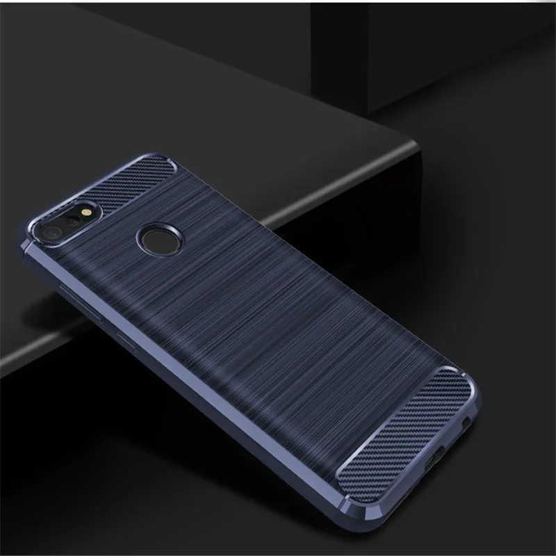 Чехол для Huawei Honor 7C чехол Hforor из углеродного волокна Мягкая силиконовая задняя