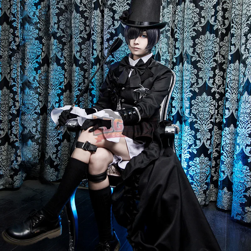 Cospalylegend Аниме kuroshitsuji черный бултер Небесный Phantomhive косплей костюм наряд с шляпой