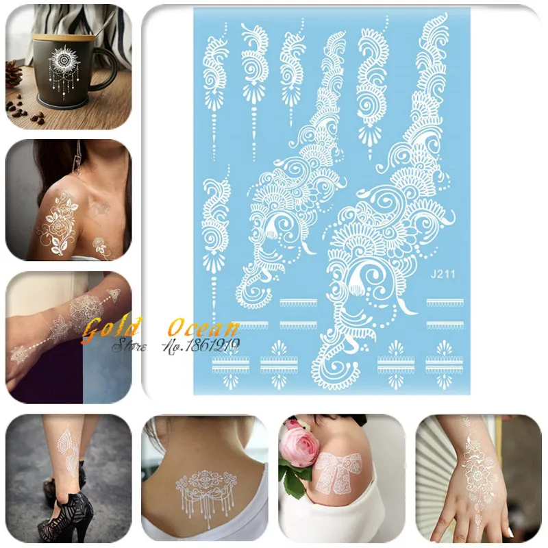 

1 шт. модный дизайн большой кружевной узор хной временная татуировка GJ211 женская свадебная Татуировка паста Летний стиль боди-арт на руке спине