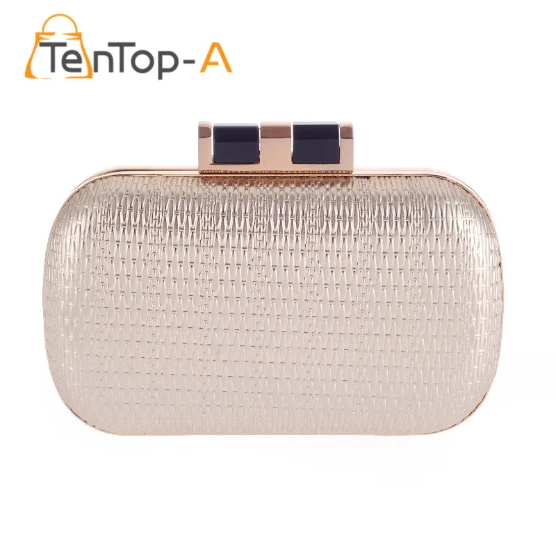 

TenTop-A Top Mini Evening Bag Gold Chain Metal Handbag Day Clutch Purse Casual Shoulder Cross-body Handbags Women Messenger Bags