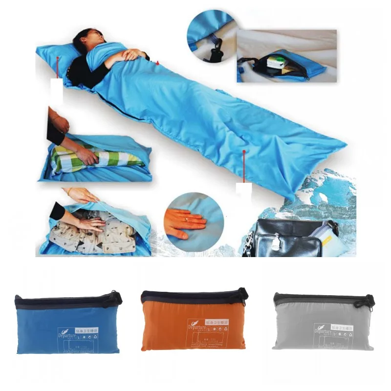 210*70 см ультра-светильник, портативный одноместный спальный мешок, подкладка из полиэстера, эпонж, здоровый Отдых на природе, путешествия, синий/оранжевый/серый