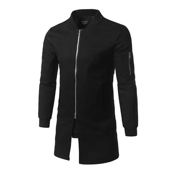 

Long Trench Coat Men Windbreaker Nice Autumn Jackets Cotton Solid Color Casual Slim Fit Coat Male Plus Size M-4XL High Quality
