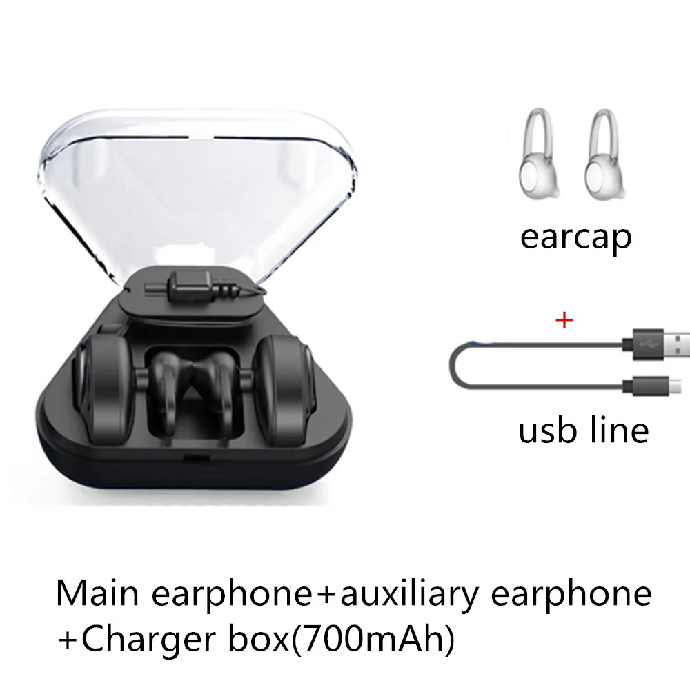 Mini Wireless Bluetooth 4 2 Stereo Earphones Sport Headsets with 700mAh Charger Box Mic Earbuds Earpieces for sport earphone