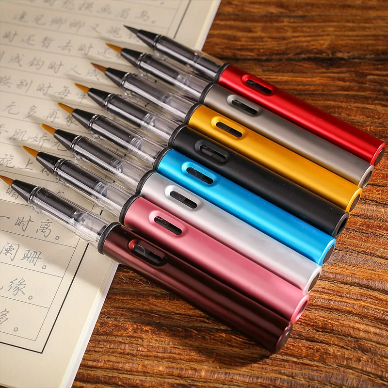 1 Pza pluma de caligrafía de Metal negro suave para escribir el pelo pincel acuarela pluma pintura herramienta de dibujo material escolar papelería 1 Pza pluma de caligrafía de Metal negro suave para escribir el pelo pincel acuarela pluma pintura herramienta de dibujo material escolar papelería