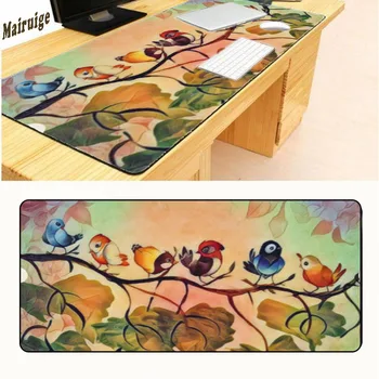 

Mairuige Six Birds on The Branches Gaming Mouse Pad Customized Large Overlock Non-slip Durable Computer Laptop Mouse 900*400*2mm