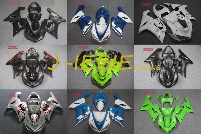 

ABS Injection Fairing Body Work Frame Kit for Kawasaki NINJA ZX6R ZX 6 R 2005 2006
