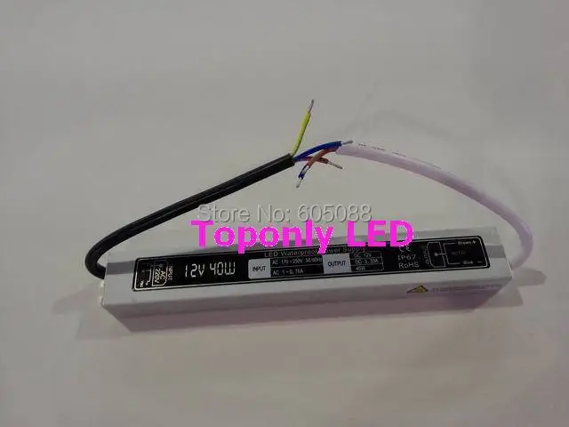 

IP67 waterproof 40w led power supply 12v/24v led driver with aluminum shell using for led strip/bar/module/floodlight,50pcs/lot