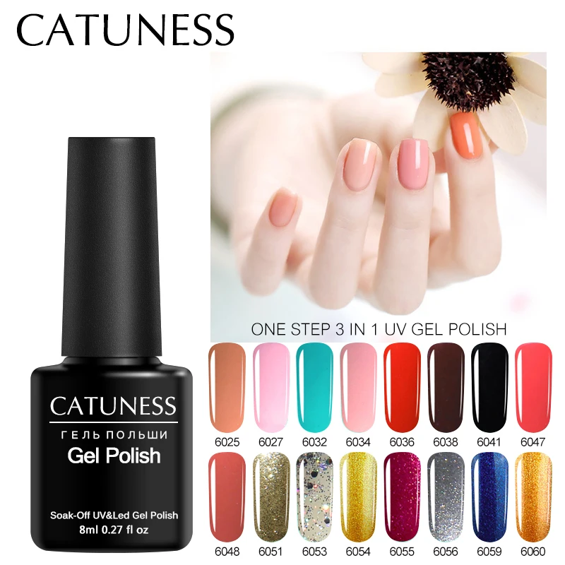 

CATUNESS 8 ML for Christmas Painting Long Lasting Top Coat Polish Gel Based One Step 3 In 1 Nail Gel Varnish No Need LED Pen