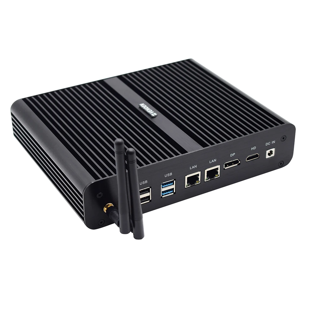 2 COM Win10 Core i5 i3 промышленный ПК Двойной Intel NUC без вентилятора minipc core i7 7660U графика 640 игровой компьютер HDMI DP HD 4K HTPC