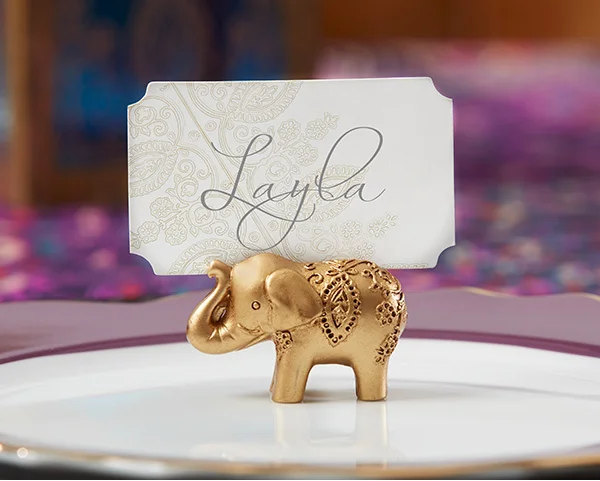 10 шт./лот)+ счастливый золотой слон держатели для карт-указателей мест за столом/фото держатель Свадебные и сувениры для девичника и подарок для гостя