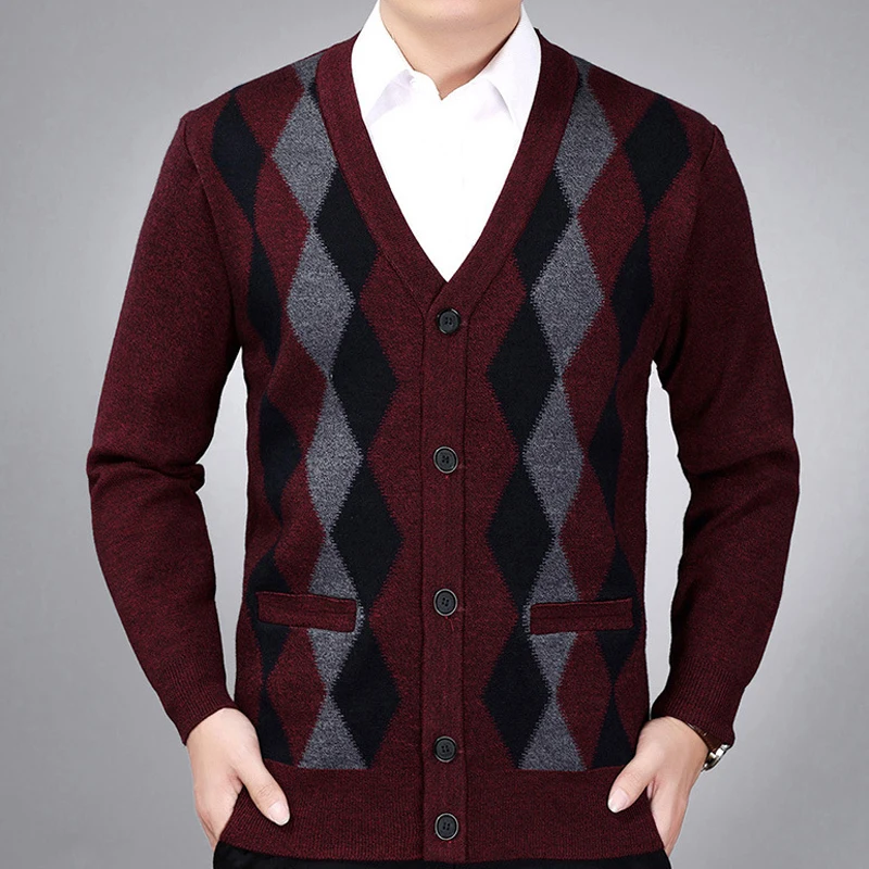 2018 new brand male cardigan sweater men knitted jersey winter thick ...