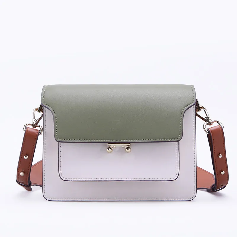 Geometric pattern decorative crossbody bags for women messenger bags fashion leather impact color organ design beach bag