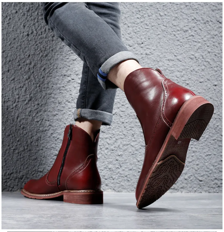 New Arrival Men Casual Boot Zipper Design Shoes Warm Business Ankle Boots High Quality High-Cut Men Casual Shoes