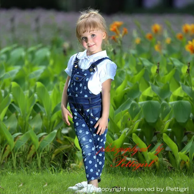 Buy 2016 Little Girls Clothes New Jumpsuits Pants Dot