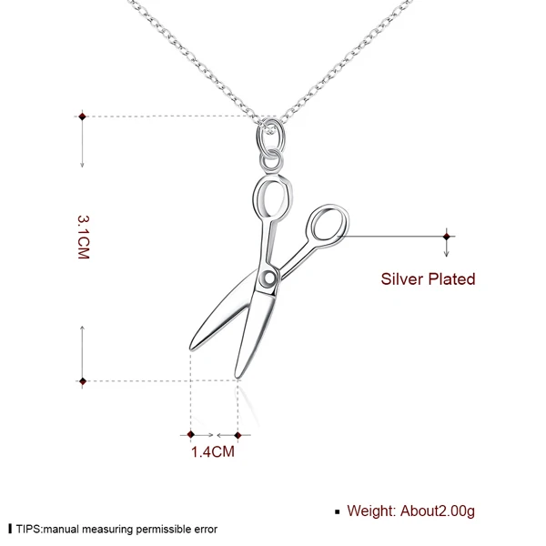 Покрытая Серебром модная Ювелирная подвеска ожерелье, посеребренное ожерелье с кулоном в виде ножниц KDP102 dqgm muwp