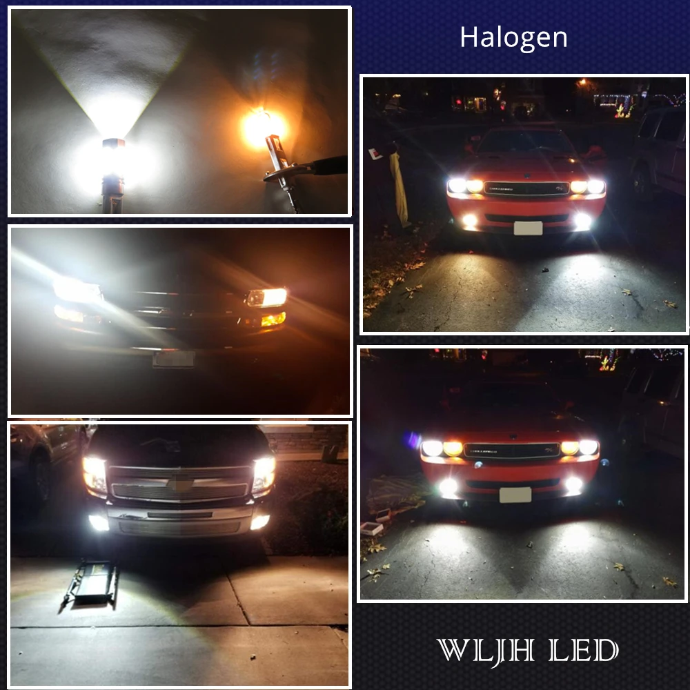 WLJH 2x6000 K белый H1 светодиодный светильник 3030SMD& 2835 Чип автомобильный светильник внешний противотуманный фар дальнего света дневного света лампы 10В-30В