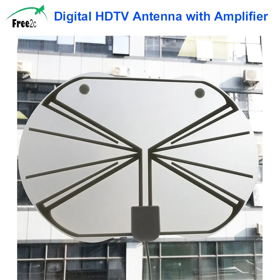 Miles Range Flat Digital Indoor HDTV Amplified HD TV Antenna with Amplifier 50