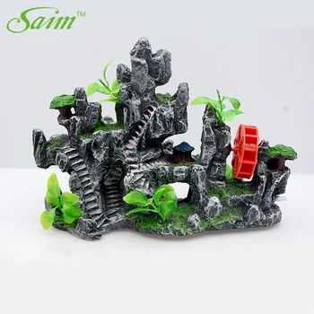 

Saim Aquarium Decorative Rockery Fish Tank Decoration Acuario Artificial Stone Rockery Fish Resin Fake Stone Background Ornament