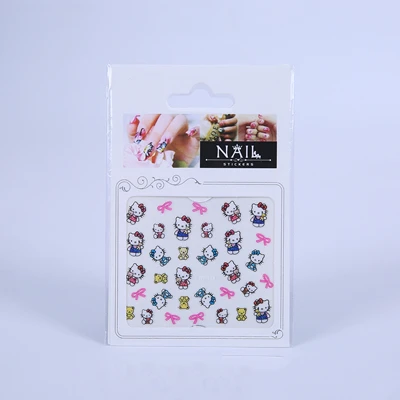 Новейшие 3D hello kitty декоративные Стикеры для дизайна ногтей водные наклейки для ногтей Переводные Фольга инструменты для маникюра мультяшный дизайн - Цвет: 007