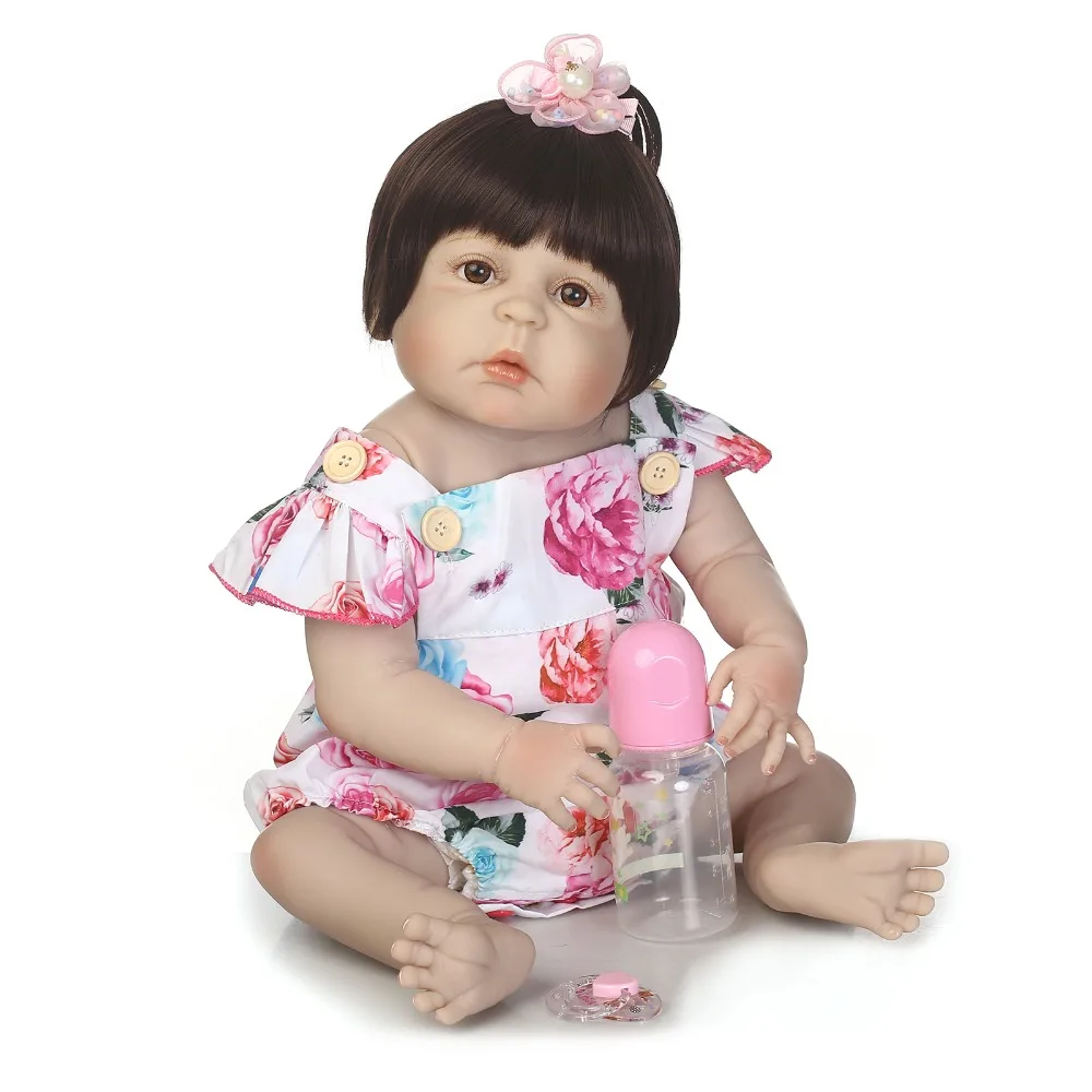 

NPKCOLLECTION 22" Full Silicone Body Reborn Doll Girl Play House Bath Toy Soft Vinyl Lifelike Babies Toddle Boenca Fashion Dolls
