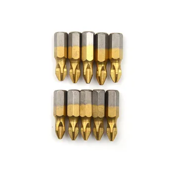 

2019 High Quality 10Pcs/set New 1/4" Titanium Coated Anti Slip Hex Shank 25mm PH2 Screwdriver Bit