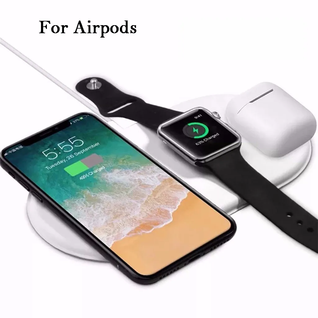 Беспроводной chargingr мобильный телефон часы Airpods 2 wit для наручных часов iWatch iPhone